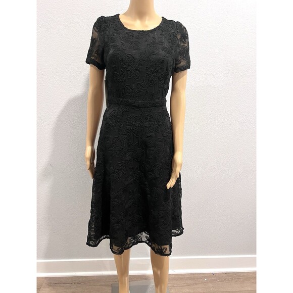 Anthropologie Sunday In Brooklyn XS Violetta Lace Midi BlackDress A-Line NWT - Picture 6 of 13